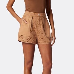 JOIE Lawren Cotton Shorts In Beige